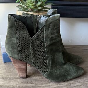 Vince Camuto Forest Green Suede Heeled Boots